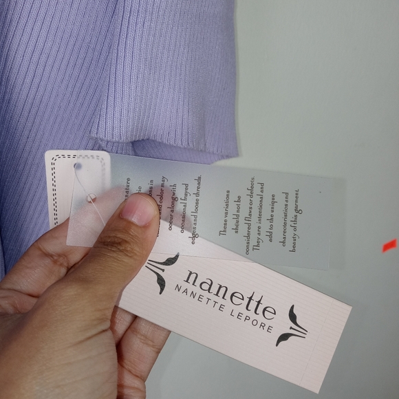 Nanette Lepore Jewelneck Ribbed Sweater Top Size L - Picture 11 of 14